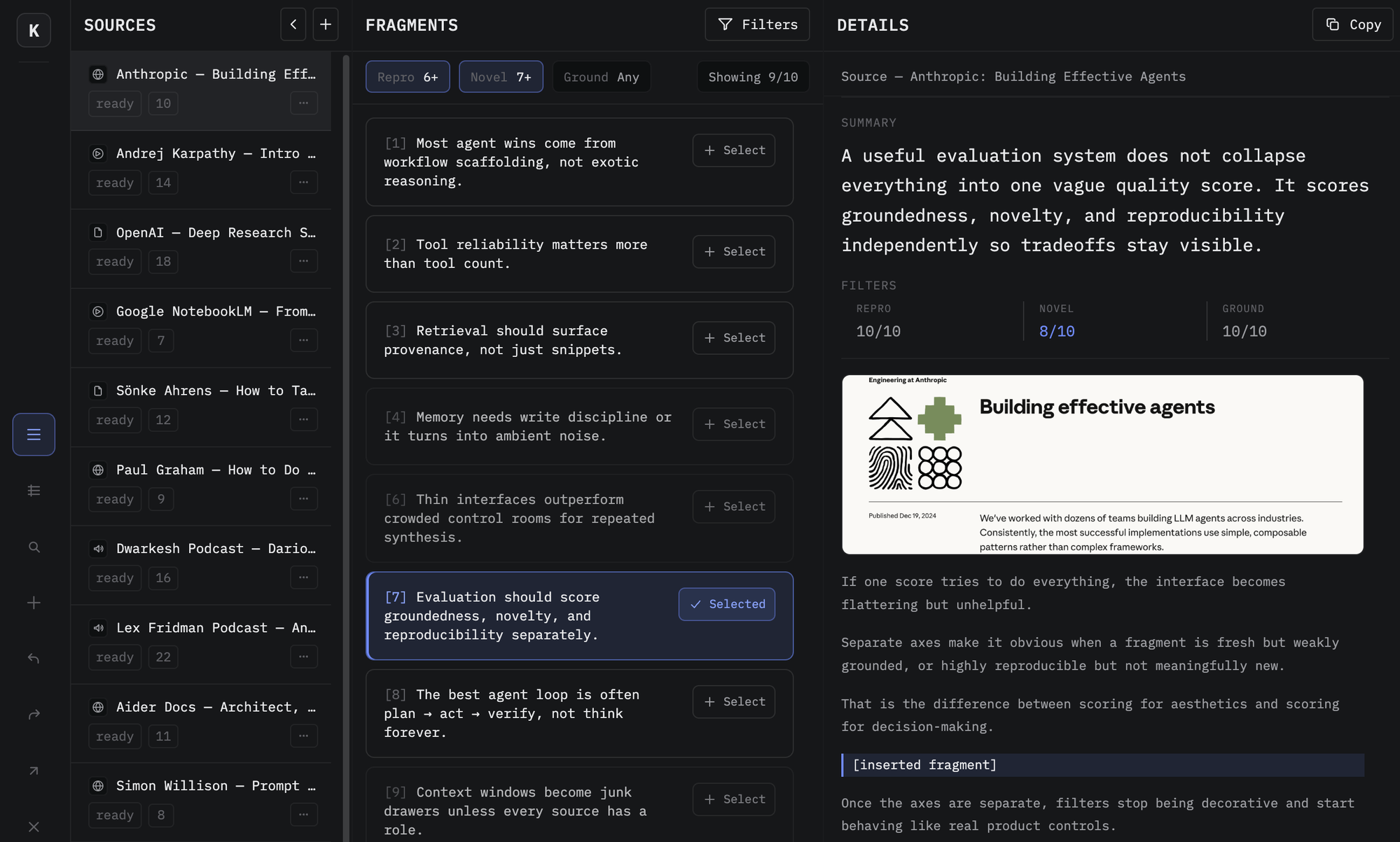 Knowlume app interface